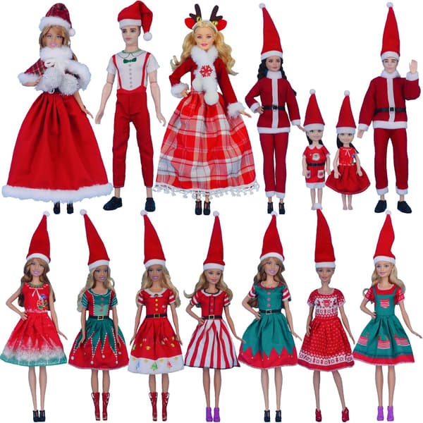 Barbie julemodedragt, 14 dele, 14 dukketilbehør
