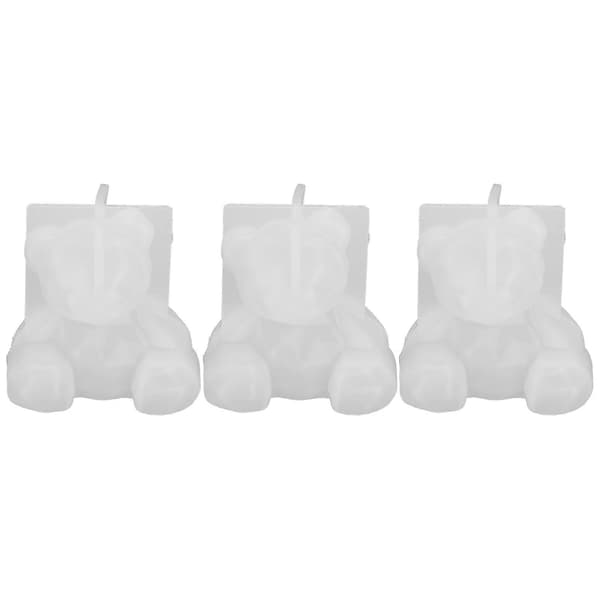 3 stk. Bjørneformede Støbeforme i Resin 3D Epoxy Dyre Silikoneform til Dekoration