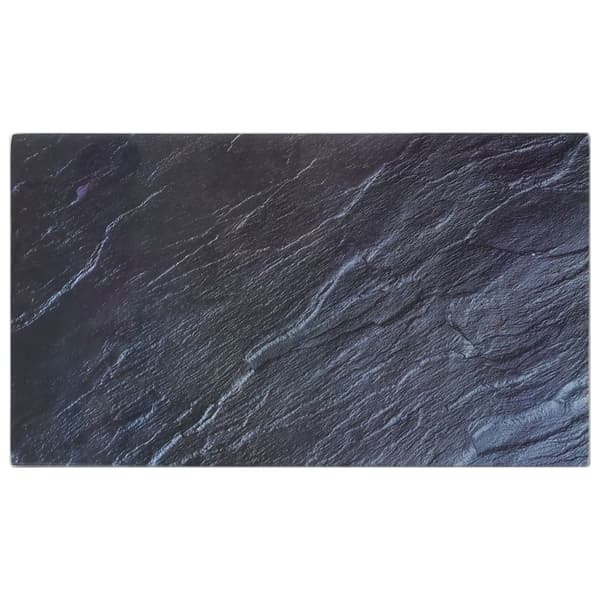vidaXL Cutting Board 2 pcs with Natural Stone Pattern Tempered Glass Svart black