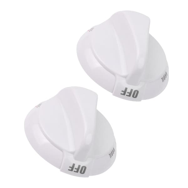 2 x hvide ovnknapper erstatning for Hotpoint EA225985 PS225985 0,25 tommer