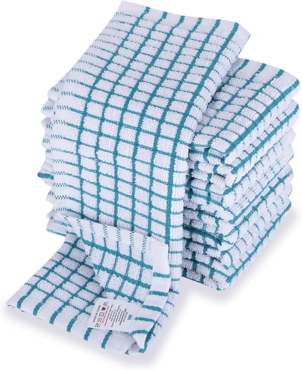 Durable Material, Absorbent Dish Towels for Home and Kitchen, Soft and Absorbent, Machine Washable, Reusable, Medium Weight, Won't Scratch Glass