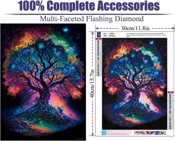 #DIY Diamantmaling Sett, 12x16 tommer, Livets tre#