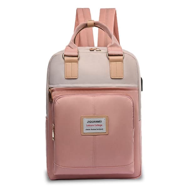 Laptop Backpack - Business Travel Computer Bag - with USB Port Pink