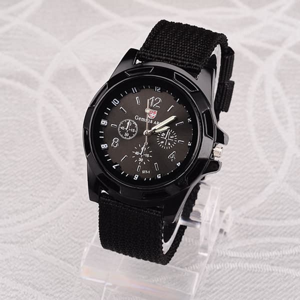 Herr Sportstil Schweizisk Armé Pilot Tygarmbandsur