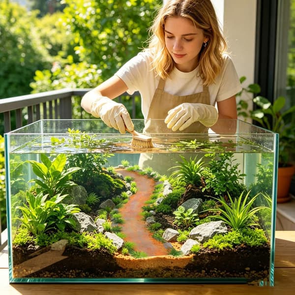 Akvarium stentrin 3-delt landskabsskulptur febro -