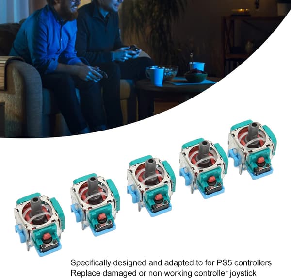 5-pak Erstatningsjoystick til PS5, Ny Analog Stick Tommelfingerenhed til Præcis Styring af Håndkontrollen, Holdbart PS5-tilbehør