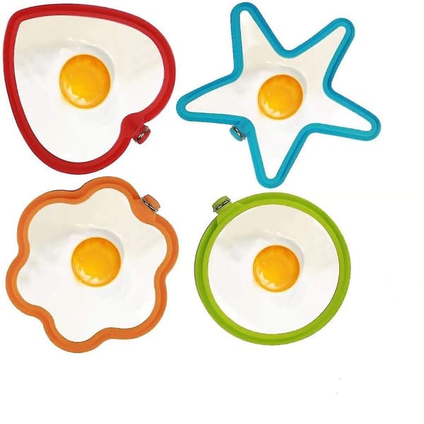 Stekt eggform for stekepanne Eggringer Silikon Pannekakeform Rund Omelettform for matlaging av egg (hjerte)