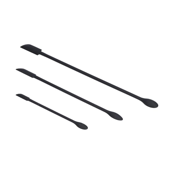 3 Pcs Spatula Food Grade Silicone Double Head Fruit Jam Cream Makeup Spatula for Kitchen Black