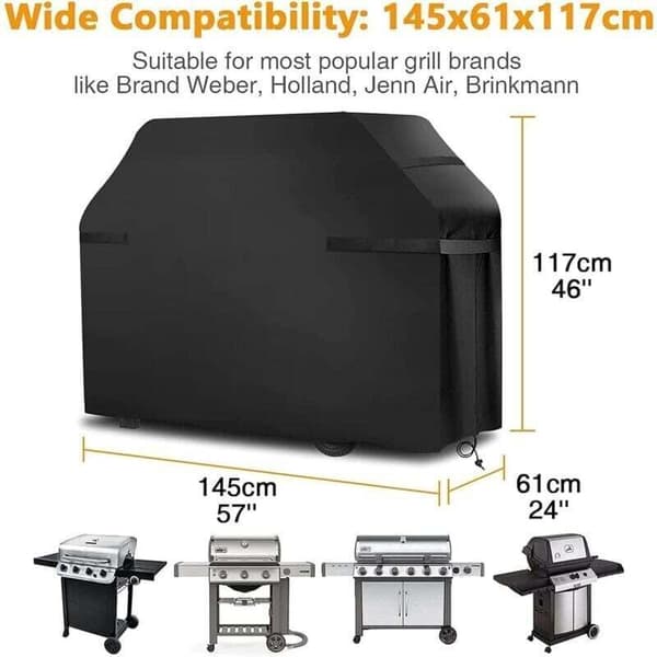 Grillovertræk Vandtæt Grillovertræk Vindtæt, Rivefast Grillovertræk med Stropper og Opbevaringstaske (145x61x117cm).
