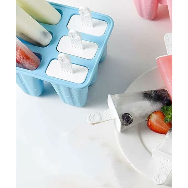 Popsicle-forme, 6-cellede silikoneforme til ispinde, isforme til hjemmelavede frosne ispinde