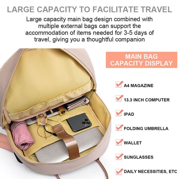 Laptop Backpack - Business Travel Computer Bag - with USB Port Pink
