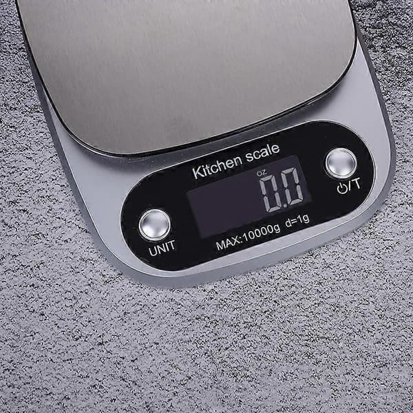 Precision Kitchen Scale 10kg/1g Digital Multifunction Scale for Baking, Cooking, BBQ Accessories - Silver, Easy-to-Read LCD Display