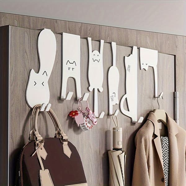 Iron Material Door Hooks with Various Patterns, Over-the-Door Hangers, Anti-Rust Spray Paint White White