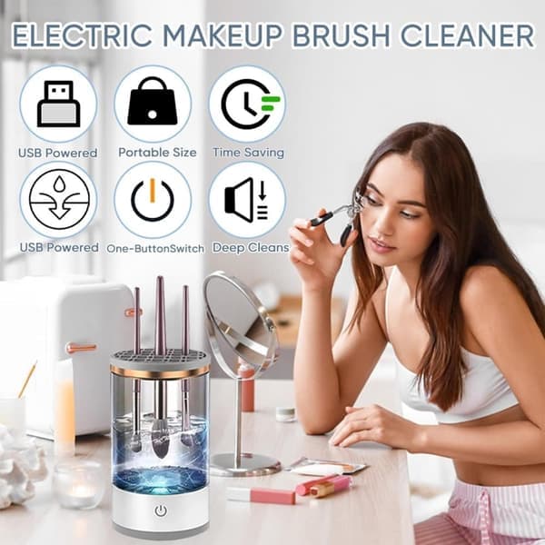 Automatic Wash and Dry for Makeup Brushes - Makeup Brush Cleaning Machine - Automatic Cosmetic Brush Cleaner - Suitable for All Brush Sizes