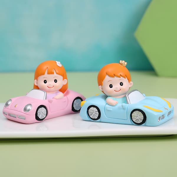 2 Car Ornaments Baby Cake Topper Full Moon Section