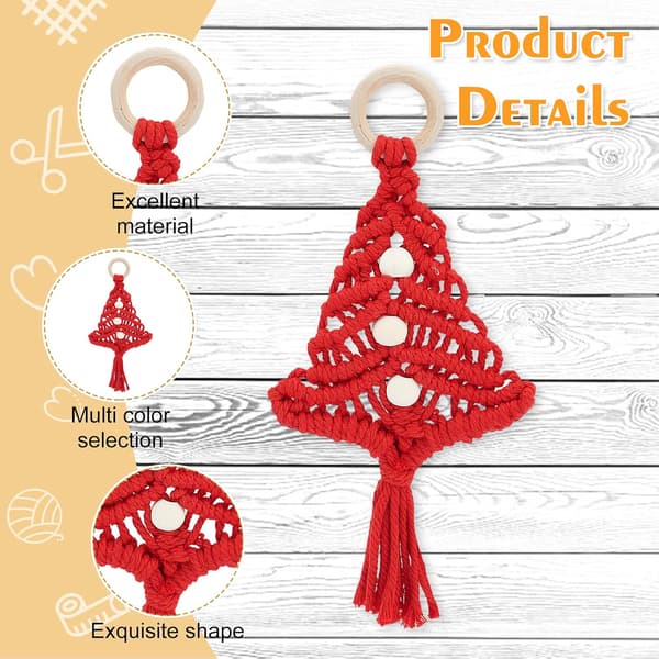 3-pack Macrame Christmas Tree Decoration Kit DIY for Beginners Ch
