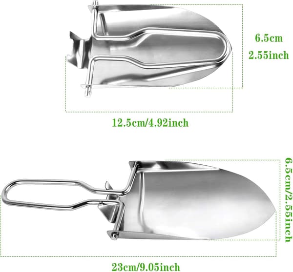 Sammenleggbar spade, 2 stk hageredskaper, hagespade i rustfritt stål