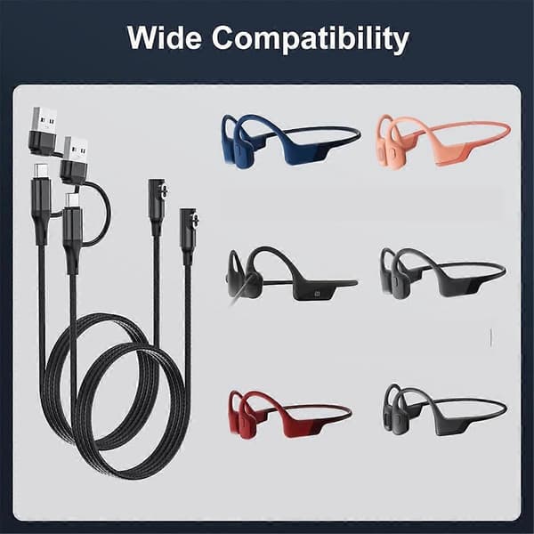 2-pack Charging Cable for Aeropex AS800/S803/S810/AS700 OpenRun Pro/OpenRun/Speaker Charger