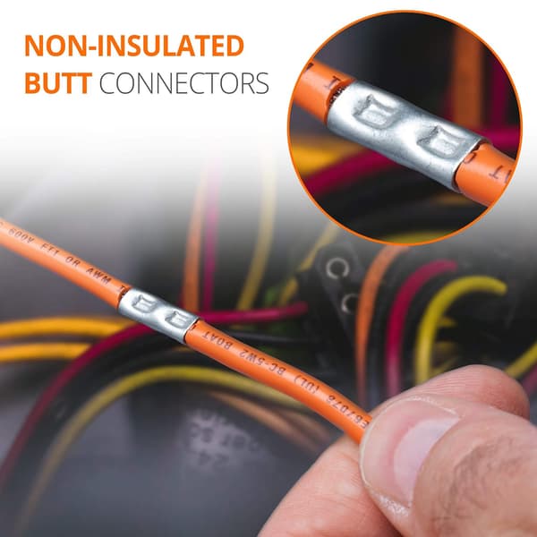600-delt usisoleret samlemuffesæt - samlemuffer - usisolerede crimp-ledningsforbindelser - 24-8 AWG