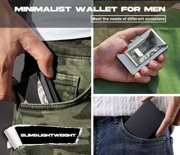 2-pack Minimalistisk Plånbok för Män, Kreditkortshållare med RFID-Blockering