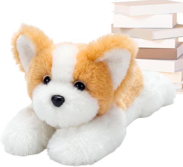 plyshund, liggende, 39,9 cm a - Ein