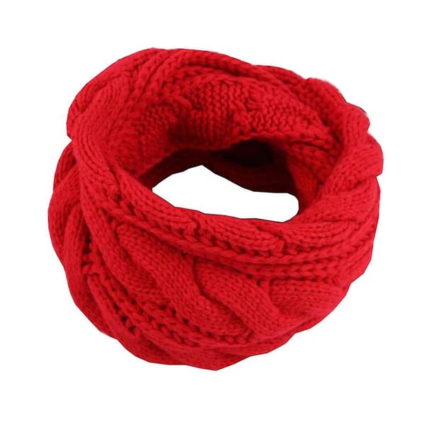 Kvinnor Tjock Vinter Varm Kabel Infinity Cirkel Loop Krage Halsduk Röd Red
