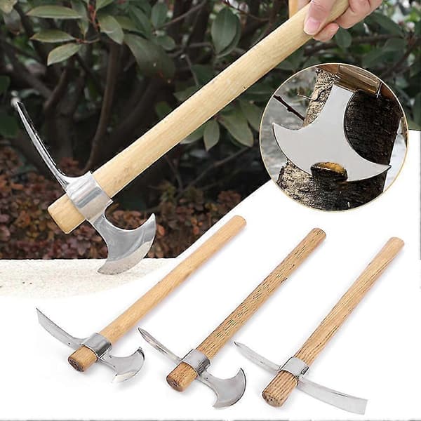Krysset hakke i rustfritt stål med ergonomisk trehåndtak, graveverktøy for hagearbeid Sharp Pick Sharp Pick