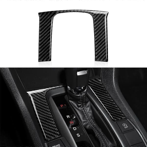 Carbon Fiber ABS Interior Gear Shift Panel Cover Trim for 2016-2021