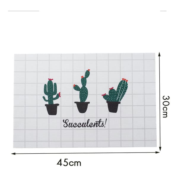 6-piece Printed Placemat, Cactus Pattern Placemat, Table Mat, Waterproof Heat Insulation Pad, Drink Coaster