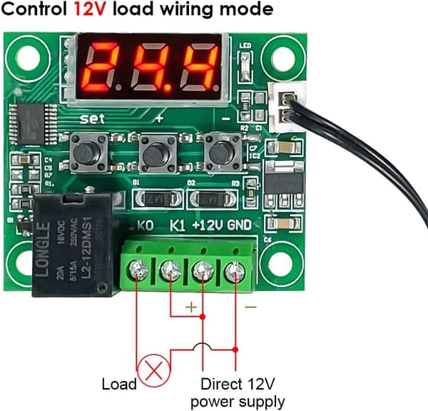4 st Digital Termostatstyrning Temperatur Temp Kontrollbrytare Modulkort 12V DC -50-110°C Temperaturkontrollbrytare