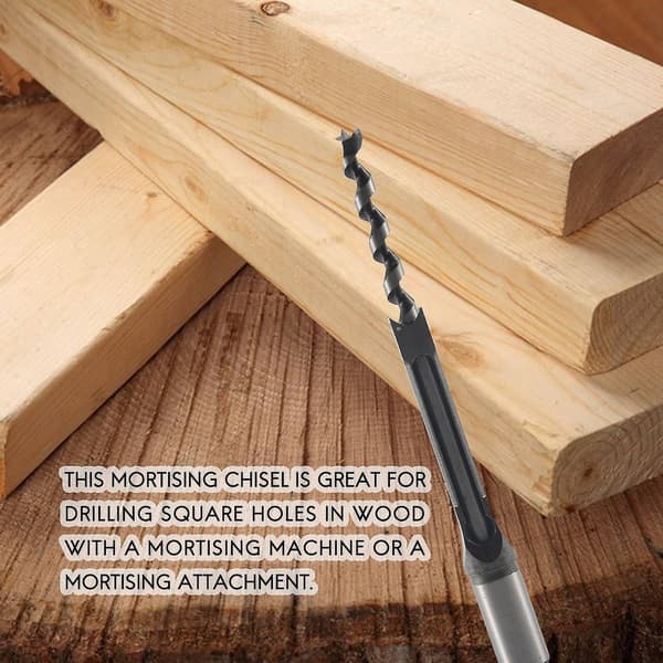 4 stk Trebearbeiding Firkantet Hullbor Tre Mortise Meisel Sett Mortise Meisel Bits Kit Trebearbeiding Se U