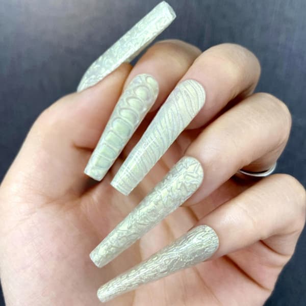 60 stk. dobbelte negleforme Touch silikoneforme til at skabe reliefdesign