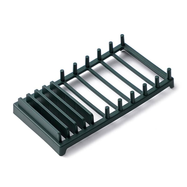 Multifunctional Dish Drying Rack with Grooves Pot Lid Dish Rack Kitchen Counter Gray Gray