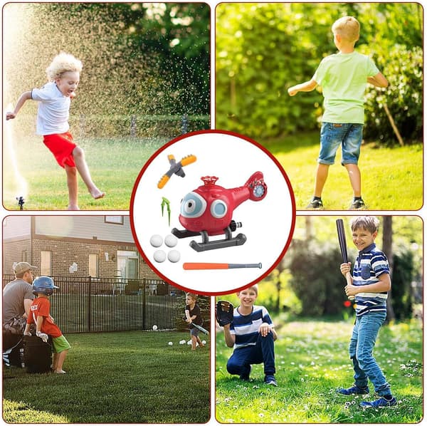 bakgård-flygplan-sprinkler-leksak, vattenspridare-baseboll-leksak D - D