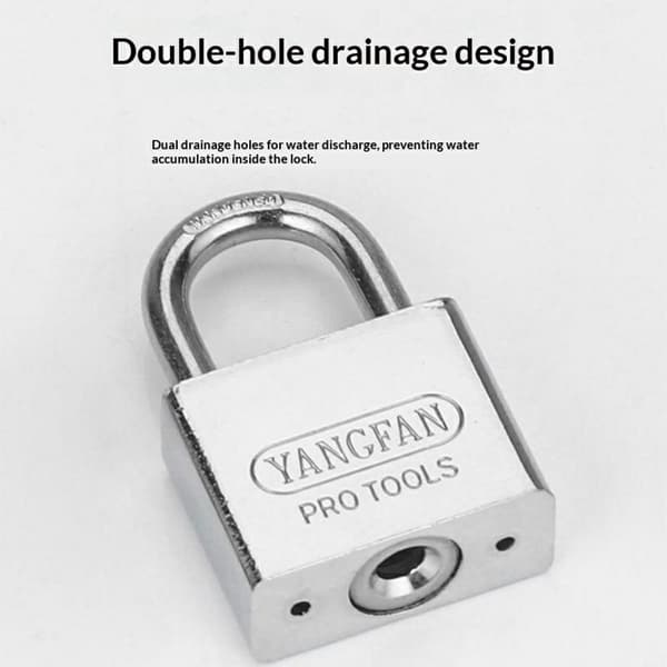 Padlock Anti-theft 30mm Shackle Waterproof Rust-resistant Security Lock 4 Keys Silver silver