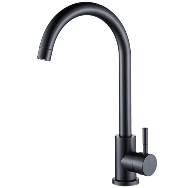 Kitchen Faucet, Tall Swivel Single Handle Sink Mixer, Matte Black