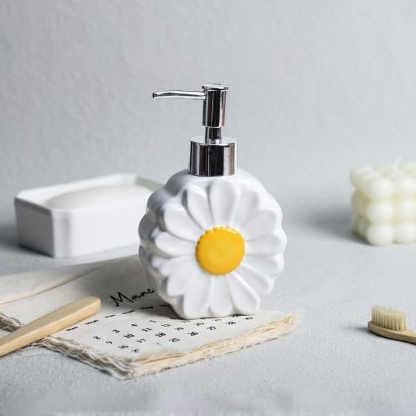 Daisy såpedispenser keramisk flytende lotionflaske, 270 ml