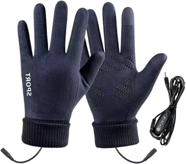 opvarmede skihandsker, USB, 3 berøringstemperatur marineblå - marineblau