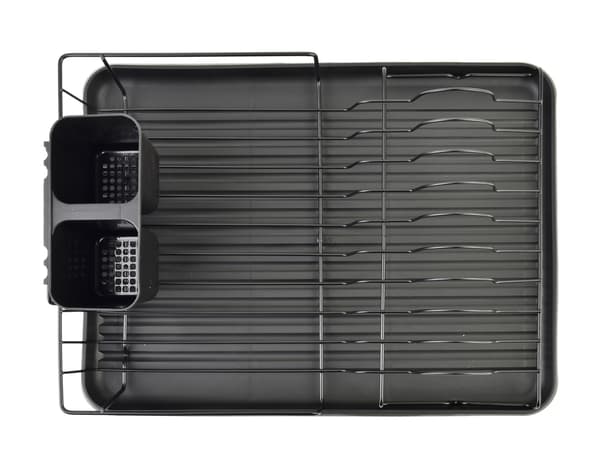 BASIC KITCHEN Oppvaskstativ i svart metall 42,5x31,5x13,4 cm