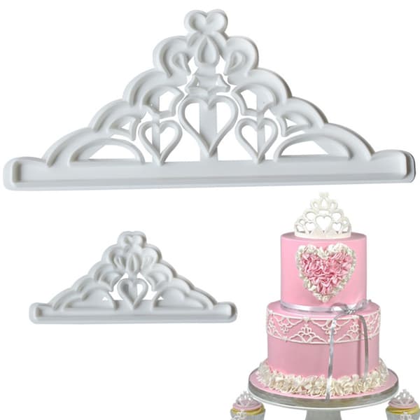 2 stk. kronekageforme sæt cupcake dekoration gumpaste form køkken bageværktøj til dejler