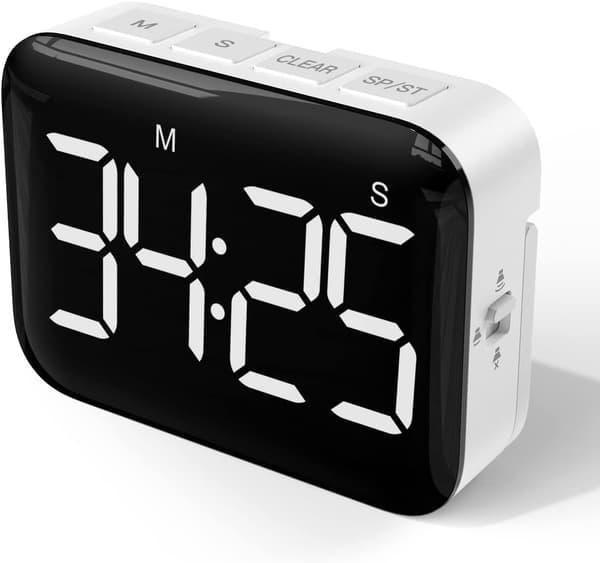 Digital køkkentimer 4 tommer stort LED-display magnetisk timer med