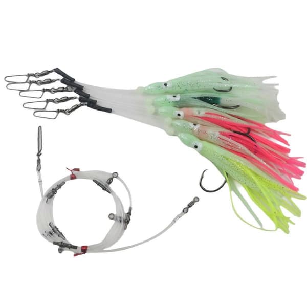 Glow Squid Deep Drop Tilefish Rig, Fremragende til dybhavsfiskeri efter Tilefish, Grouper, Bundfiskeri Rig 9/0