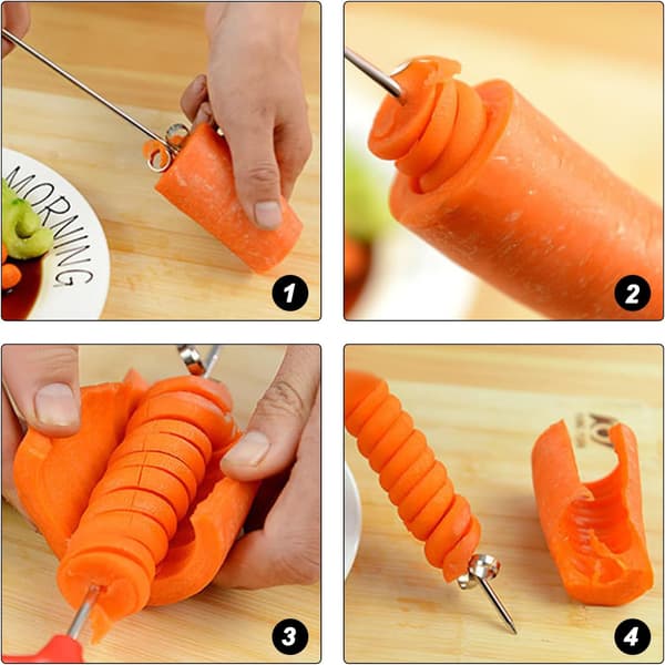 St Spiralizer Grønnsakskutter, Spiralizer Fruktskærer, Spiralizer Grønnsakskutter, Rustfri Fruktskærer, Kreativ Spiralizer Blomsterskjærer