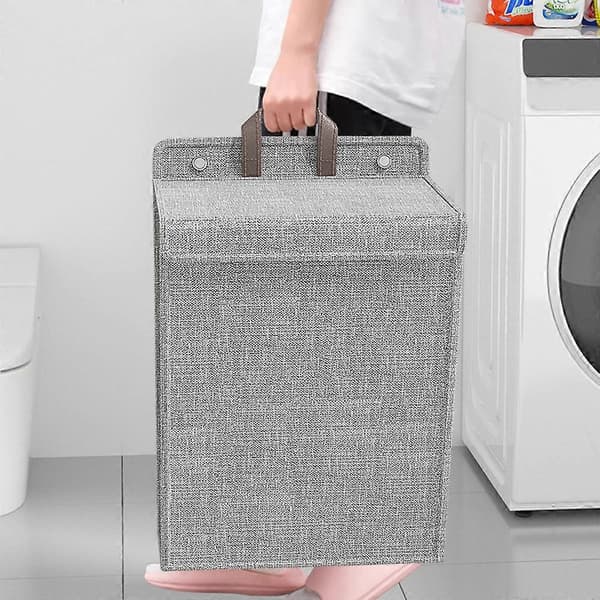 Large Laundry Basket Practical Foldable Storage Box for Dirty Laundry for Bathroom Grey Medium Grey Medium
