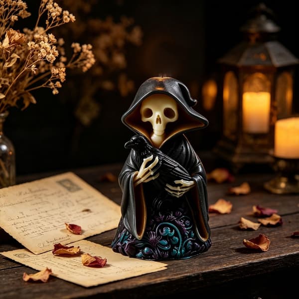 DIY Gothic Silicone Mold Set With Skulls Ghosts Crows Candle Art