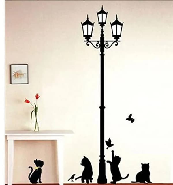 Light Cats Wall Decal Removable DIY Vinyl Wall Art Home Decor