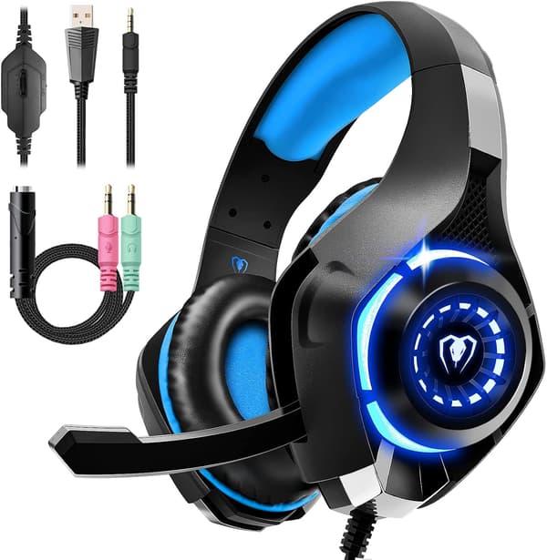 Gaming Headset til PS4 PS5 PC Xbox One Dyb Bas med Støjreduktion