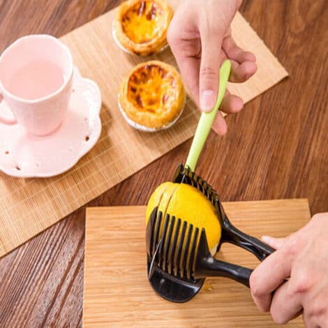 4 Pcs Tomato and Lemon Slicer Set Efficient Multifunctional Round Fruit and Vegetable Slicer Kitchen Gadget (Random Color)