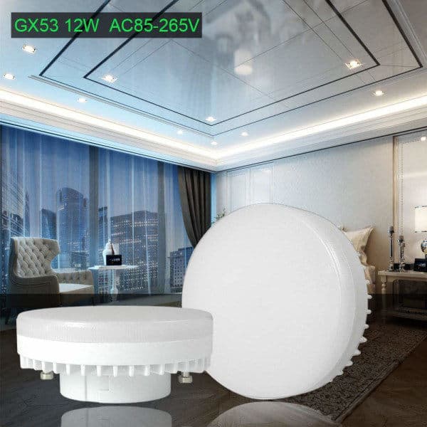 Dimmable GX53 7W 85-265V LED Cabinet Lighting, 4 pcs, Cool White 6000K