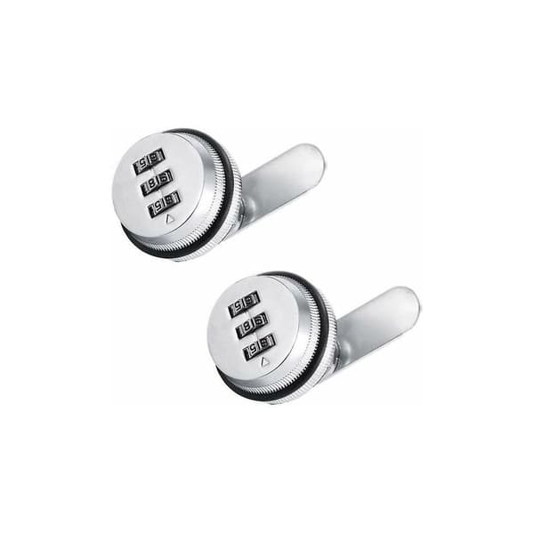 Combination Lock with Bolt and Latch, Password Code for Drawers, Cabinets, Mailboxes, Doors, Furniture Security, Silver, 2-Pack